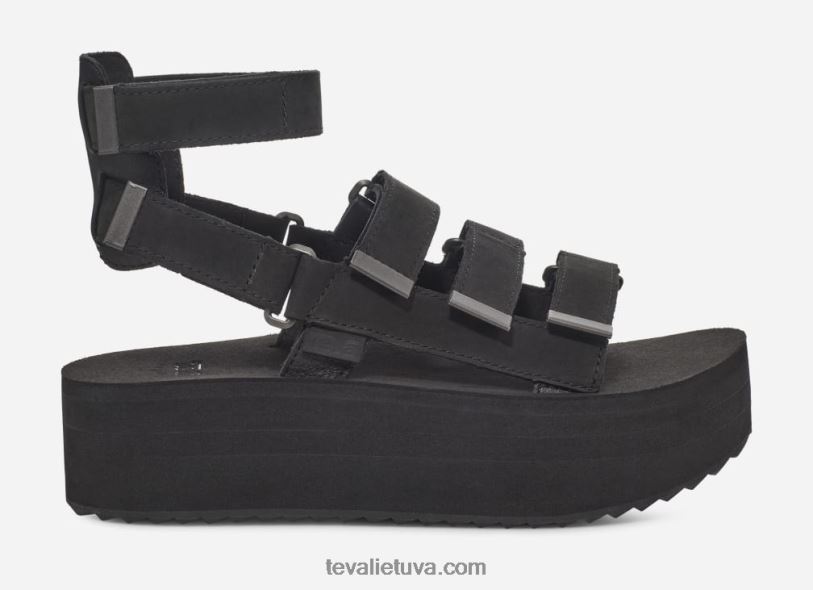 Teva sieviešu flatform mevia āda LP40V80 melns